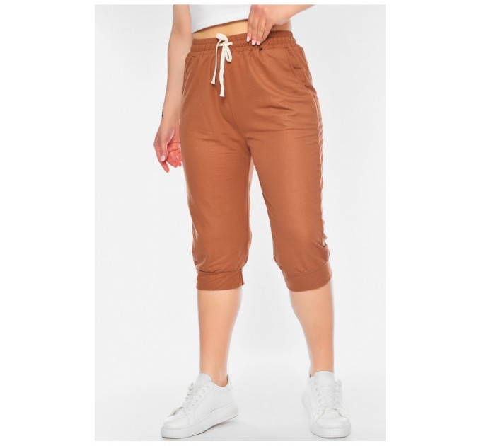 Бриджи женские батальные коричневого цвета 198321L