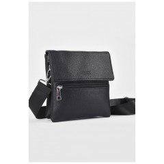 Сумка мужская через плечо из экокожи черного цвета 199025L Сумка мужская через плечо из экокожи черного цвета 199025L