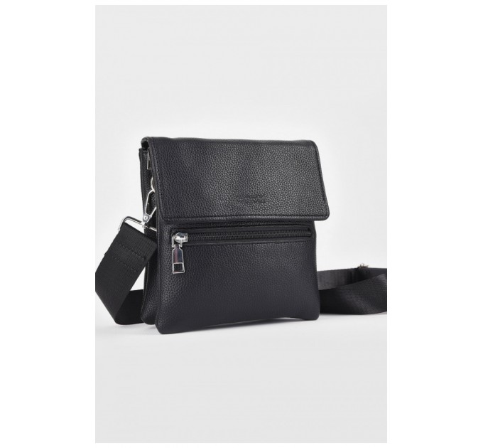 Сумка мужская через плечо из экокожи черного цвета 199025L