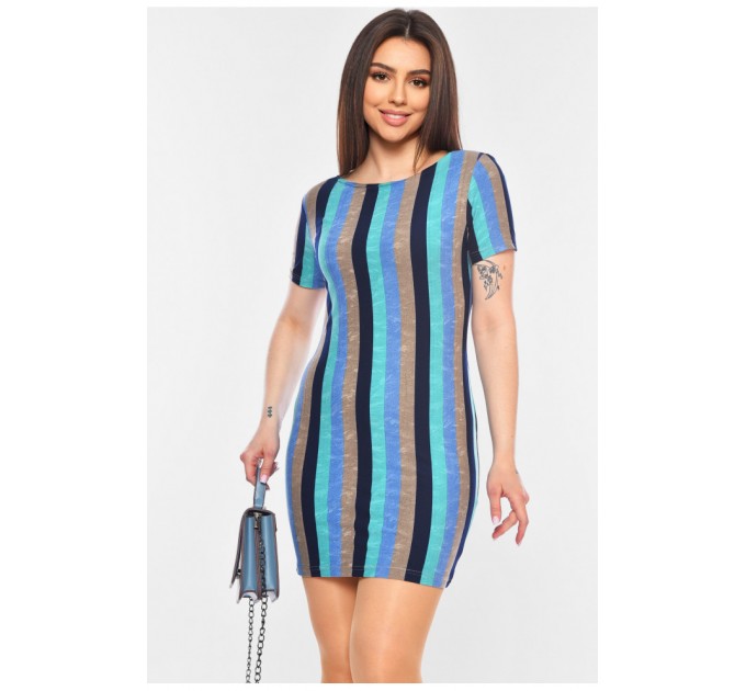 Платье женское синего цвета с принтом 199221L