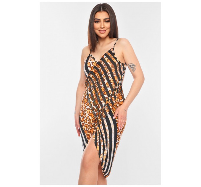 Женское парео для пляжа коричневого цвета 199442L