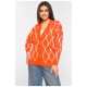 Кардиган женский оранжевого цвета с принтом 199697L