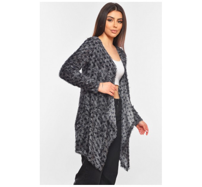 Кардиган женский трава серого цвета с принтом 199925L