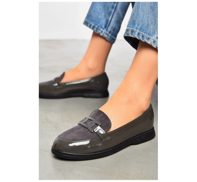 Туфли-лоферы женские темно-синего цвета 199943L