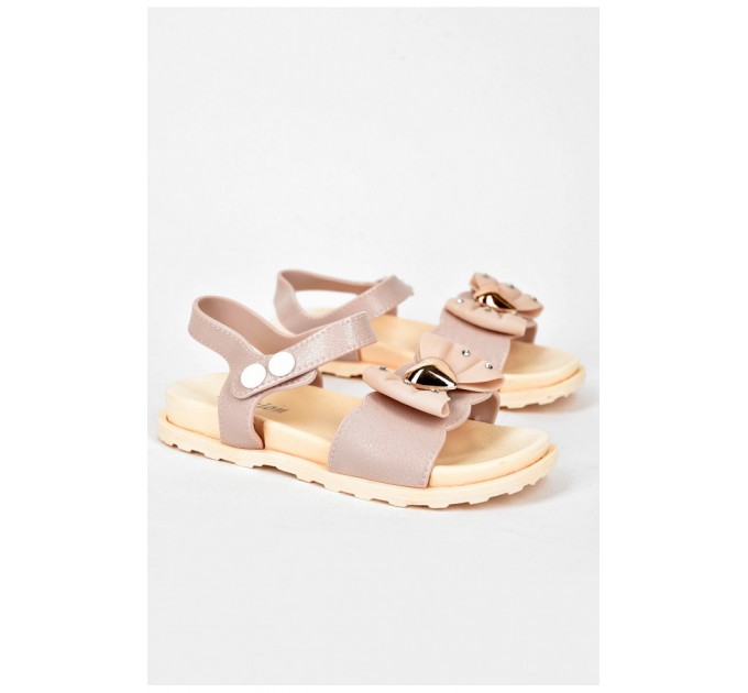 Босоніжки дитячі для дівчинки пудрового кольору 200068L