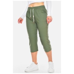 Бриджи женские зеленого цвета 200080L