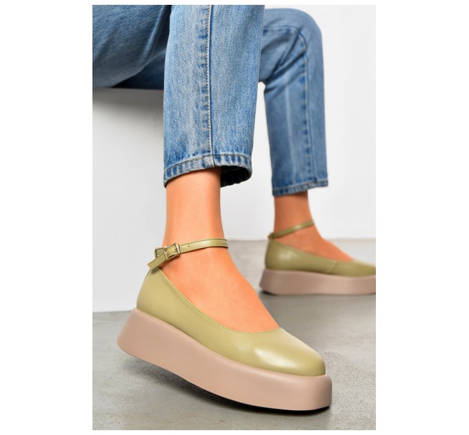 Туфлі жіночі оливкового кольору 200260L