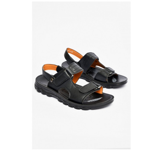 Шльопанці підліткові для хлопчика чорного кольору 200317L