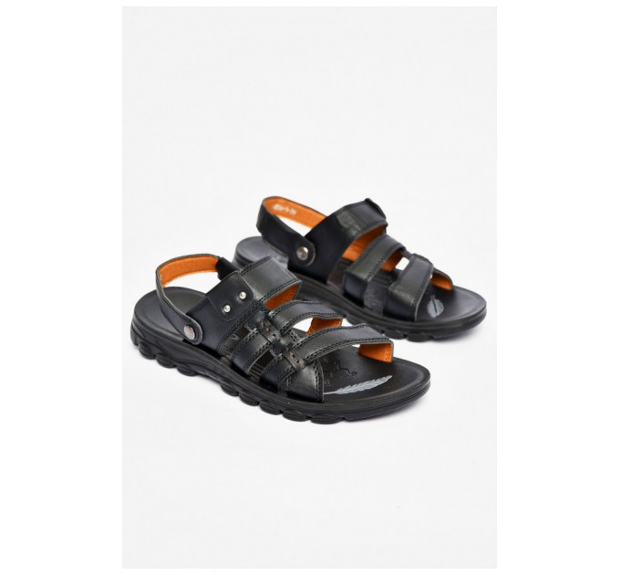 Подростковые шлепанцы для мальчика черного цвета 200318L