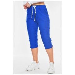 Бриджи женские однотонные синего цвета 200349L
