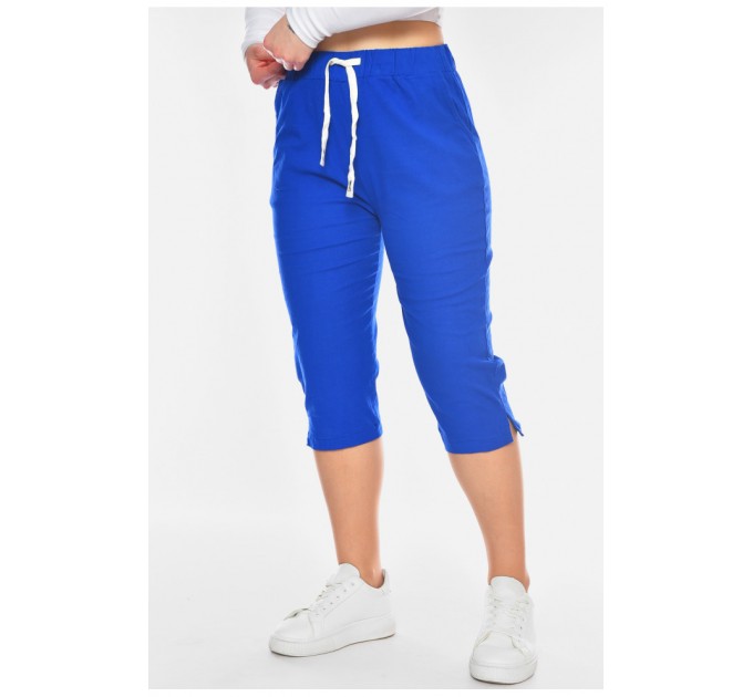 Бриджи женские однотонные синего цвета 200349L