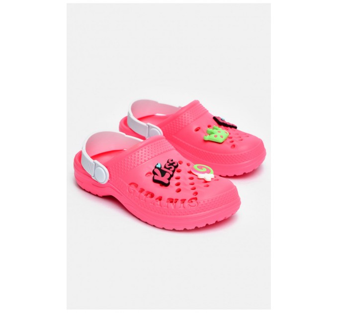 Кроксы детские для девочки малинового цвета 200488L