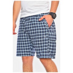 Шорти чоловічі напівбатальні темно-синього кольору з принтом 200679L