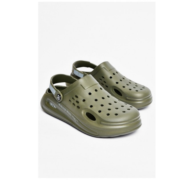 Кроксы мужские темно-зеленого цвета 200785L