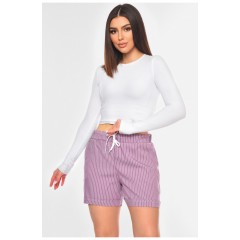 Шорти жіночі напівбатальні бузкового кольору 200928L Шорти жіночі напівбатальні бузкового кольору 200928L