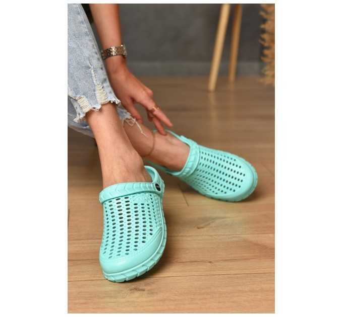 Кроксы женские мятного цвета 201033L