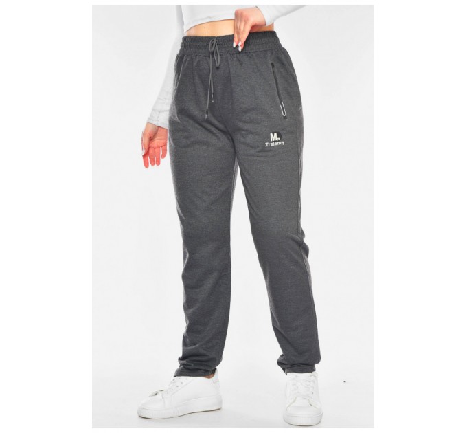 Спортивні штани жіночі напівбатальні сірого кольору 201034L