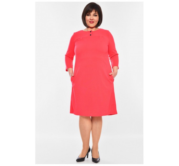 Сукня жіноча батальна рожевого кольору 201102L