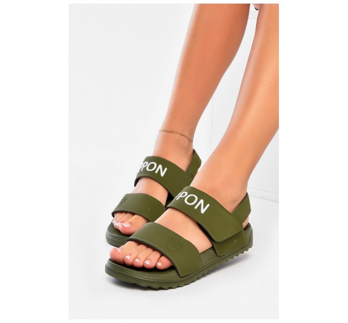 Сандали женские цвета хаки 201145L