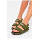 Сандалі жіночі кольору хакі 201145L