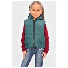 Жилетка дитяча для дівчинки демісезон зеленого кольору 201660L
