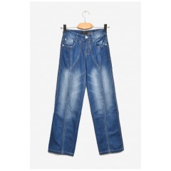 Подростковые джинсы для девочки синего цвета 201686L