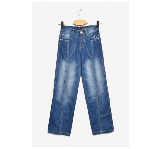 Подростковые джинсы для девочки синего цвета 201686L