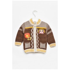 Кофта детская для мальчика коричневого цвета с принтом 201743L