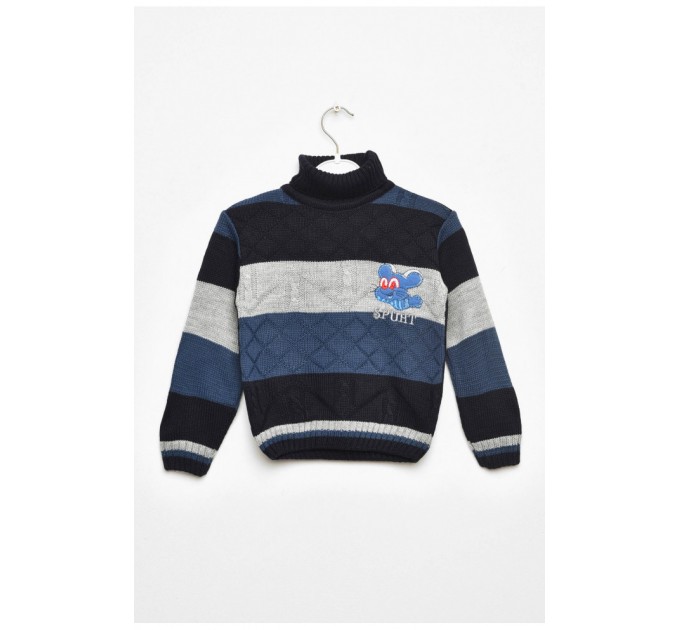 Свитер детский для мальчика темно-синего цвета 201754L