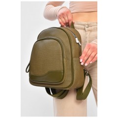 Рюкзак жіночий з екошкіри зеленого кольору 201953L