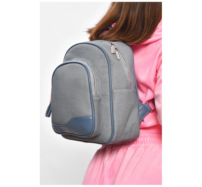 Рюкзак жіночий з екошкіри блакитного кольору 201955L