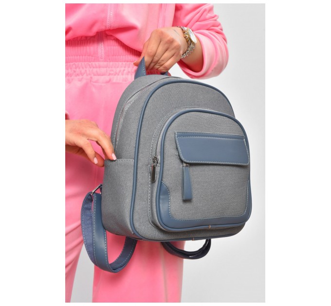 Рюкзак жіночий з екошкіри блакитного кольору 201957L
