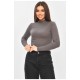 Кофта женская однотонная в рубчик серого цвета 201987L