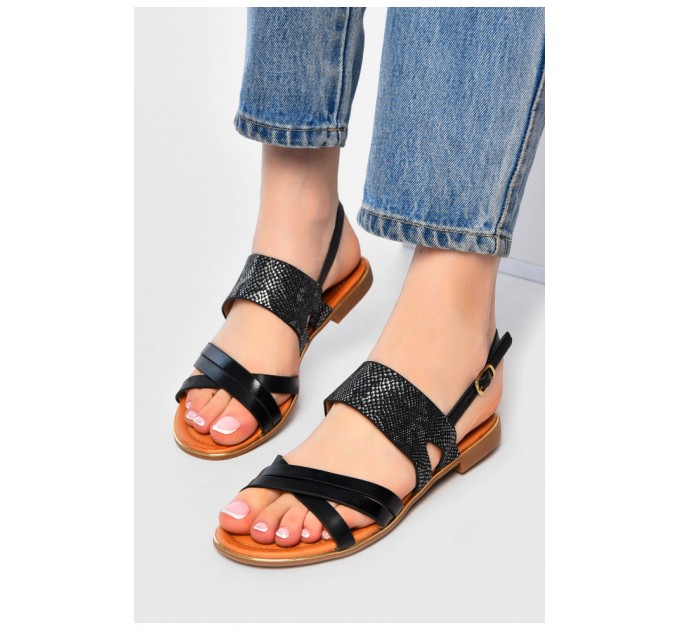 Босоножки женские черного цвета 202247L