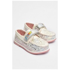 Мокасини дитячі для дівчинки білого кольору 202331L