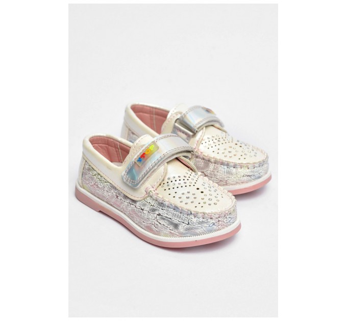 Мокасини дитячі для дівчинки білого кольору 202331L