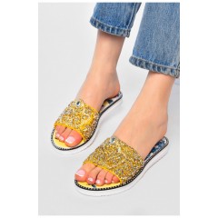 Шлепанцы женские желтого цвета 202350L