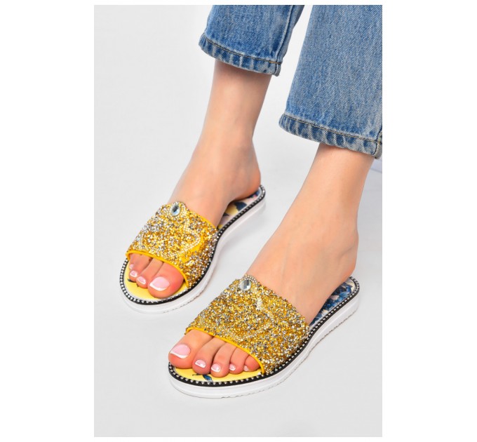 Шлепанцы женские желтого цвета 202350L