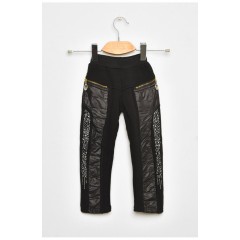 Штани дитячі дівчинка демісезонні чорного кольору 202389L Штани дитячі дівчинка демісезонні чорного кольору 202389L