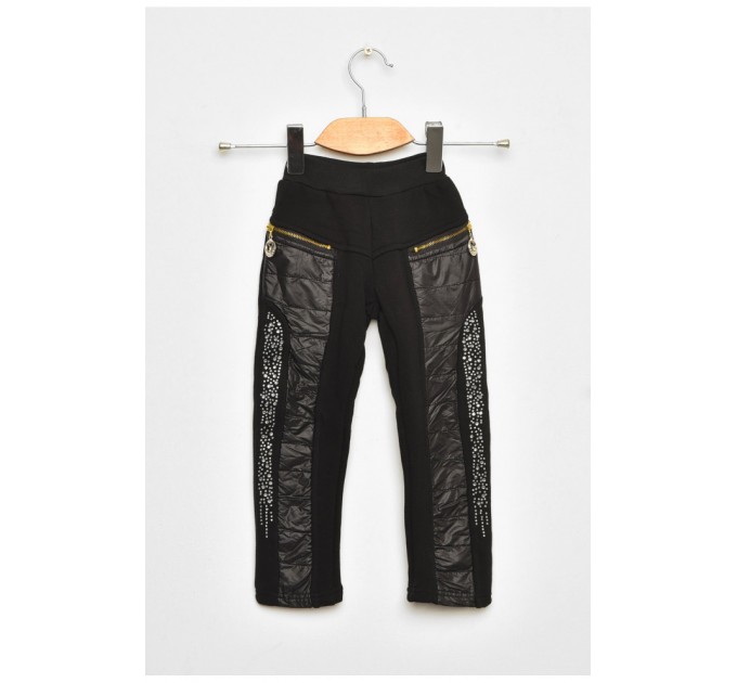 Брюки детские девочка демисезонные черного цвета 202389L
