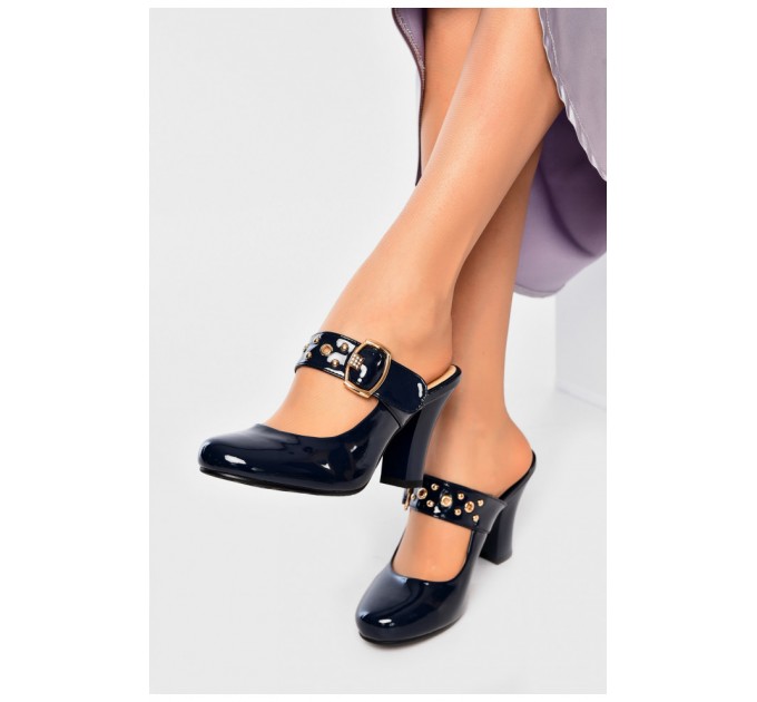 Шльопанці жіночі синього кольору 202452L