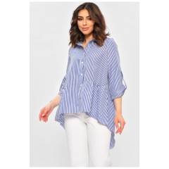Сорочка жіноча синього кольору в смужку 202475L