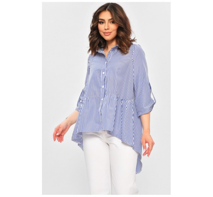 Сорочка жіноча синього кольору в смужку 202475L