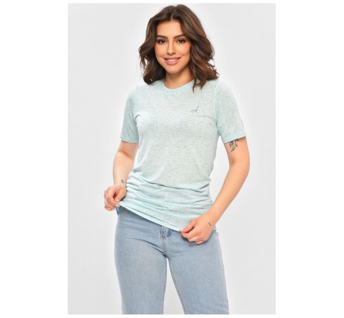 Женская футболка удлиненная голубого цвета 202496L