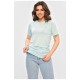 Футболка жіноча подовжена блакитного кольору 202496L
