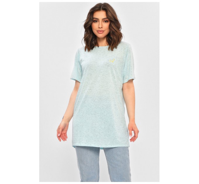 Футболка жіноча подовжена блакитного кольору 202497L