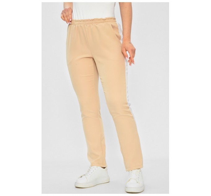 Брюки женские однотонные бежевого цвета 202565L