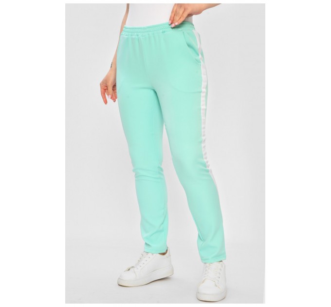 Брюки женские однотонные мятного цвета 202566L