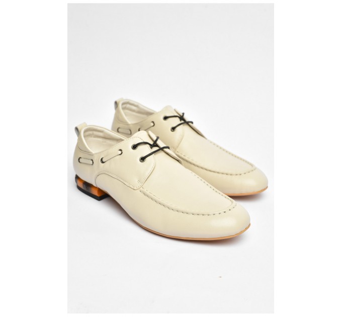 Туфлі чоловічі молочного кольору 202749L