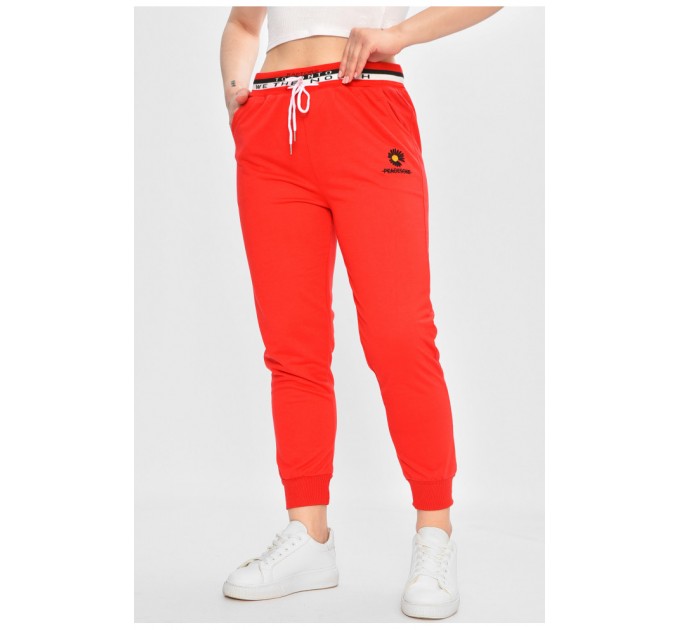 Спортивні штани жіночі червоного кольору 202874L